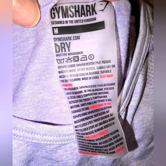 Gymshark Dry Lavender Longsleeve Crop Top Gym Workout Activewear Women's M - Picture 6 of 6